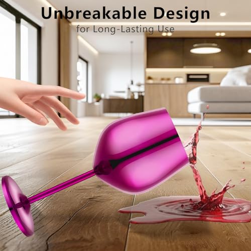 Unbreakable Stainless Steel Wine Glasses Set of 4 (4 Count)