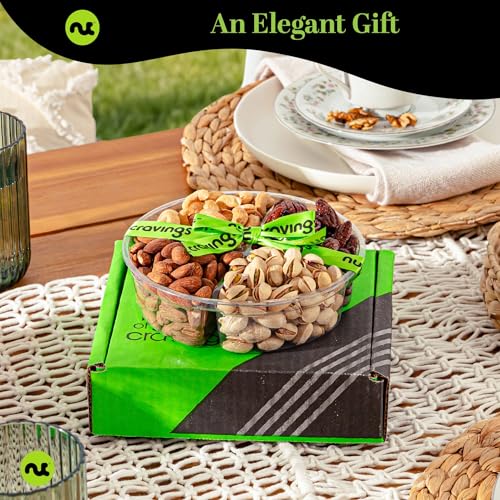 Mixed Nuts Gift Basket + Green Ribbon (16 Ounce)
