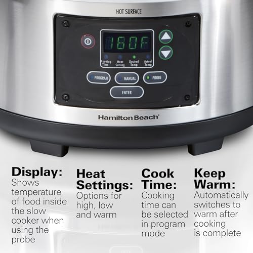 Portable 6 Quart Set & Forget Programmable Slow Cooker