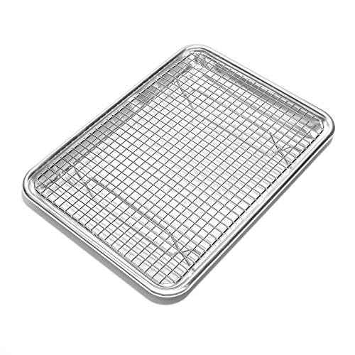 Set of 2) Stainless Steel 8-1/2" x 12" Baking & Cooling Racks (Fits Quarter Sheet Pan) - Cookie Baker's Oven Wire Rack (2 Count)