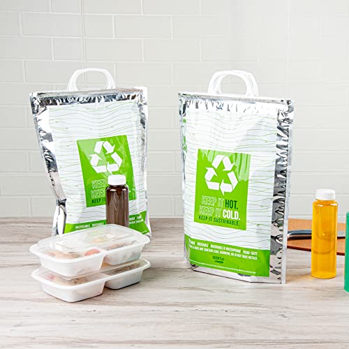 Green And Silver Plastic Thermal Bag