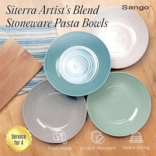 Siterra Artist's Blend Stoneware Pasta Bowls (4 Count)