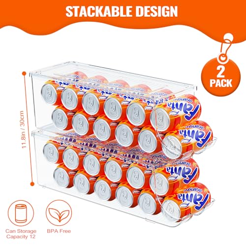 2 Pack Soda Can Organizer for Refrigerator (2 Count)