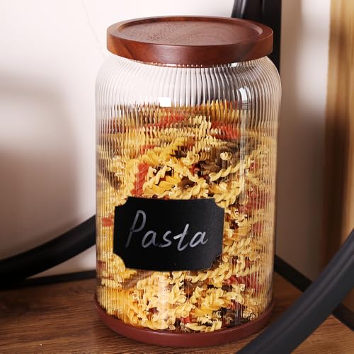 Striped Borosilicate Glass Airtight Canisters (2 Count)