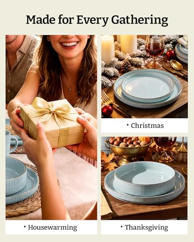 Stoneware Dishes Dinnerware Sets for 6 (18 Count)