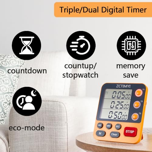 Dual Digital Timer for Kitchen Cooking