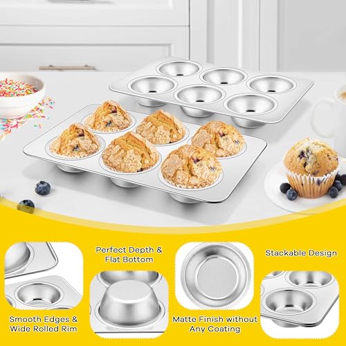 1 Pack Stainless Steel Muffin Pan (2.5 Count)