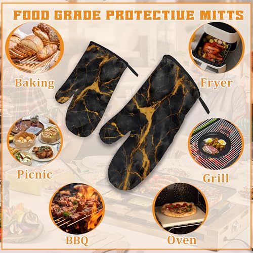 Marble Oven Mitts and Pot Holders Set (4 Count)