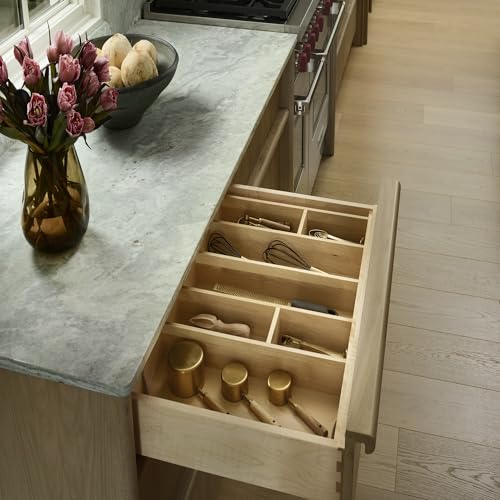 Trim-to-Custom-Fit Silverware Drawer Insert Divider Organizer