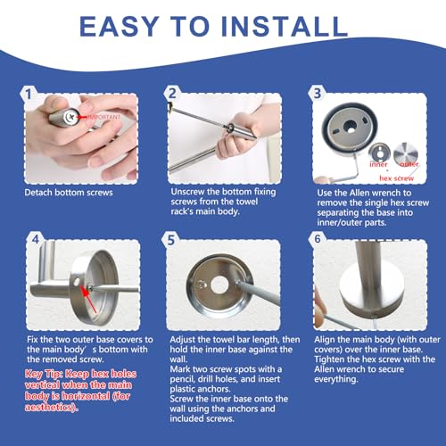 2 Pack Adjustable Towel Bar (2 Count)