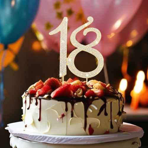 18th Birthday Decorations Cake Topper Gold Birthday Decorations for Women