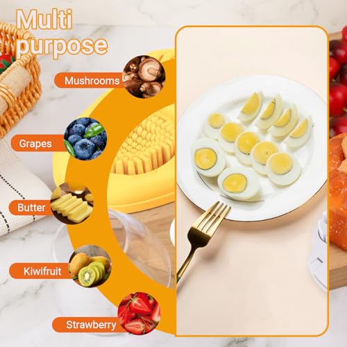 1 Pack Yellow Heavy Duty Egg Slicer with 3 Cutting Modes