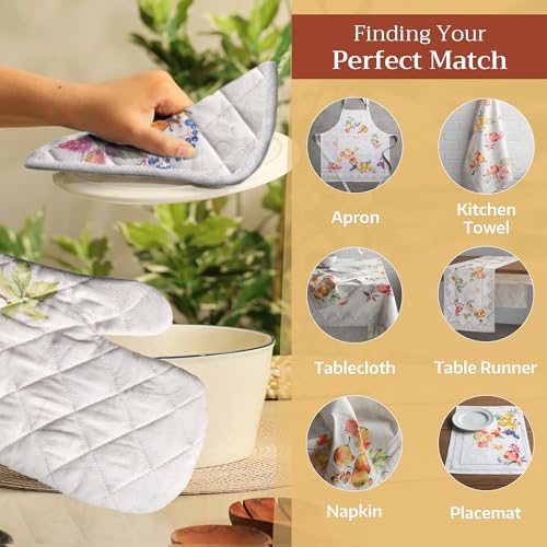 100% Cotton Oven Mitt & Pot Holder Set