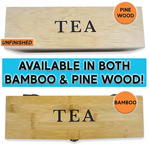 Bamboo Tea Organizer Box Chemical Free Eco