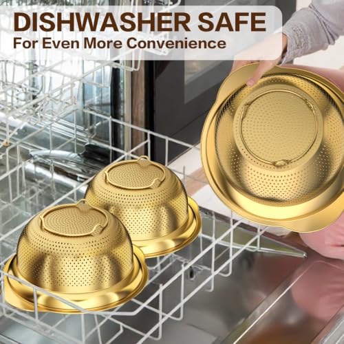 Stainless Steel Strainers for Kitchen (3 Count)