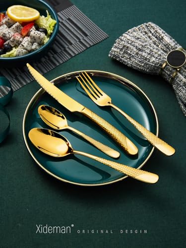 16 Piece Luxury Gold Hammered 18 (4 Count)
