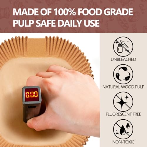XL10 Inch Disposable Air Fryer Liners 100 Pack Parchment Paper