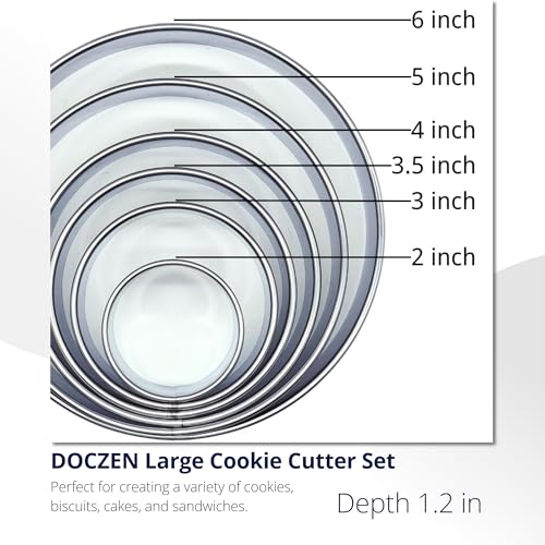 Large Round Cookie Cutter 6 PCS (6 Count)
