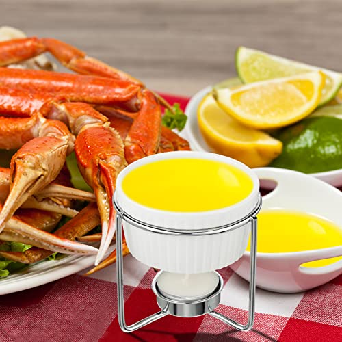 8 Pcs Ceramic Butter Warmers & 32 Tealight Candles