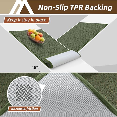 Dirt Trapper Door Mat 17"x30" Non Slip Washable Green