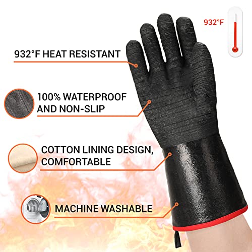 Heat Resistant BBQ Glove for Oven & Fryer Smoker (2 Count)