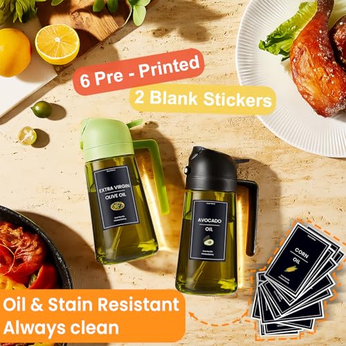 16oz 470ml Olive Oil Dispenser for Kitchen with Stickers