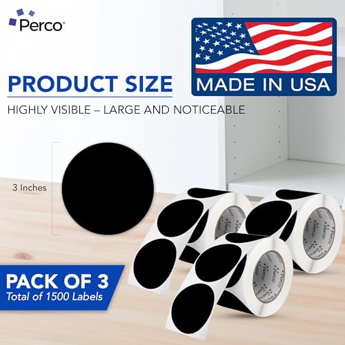 Black Perforated Round Circle Dot Sticker 3 (3 Count)