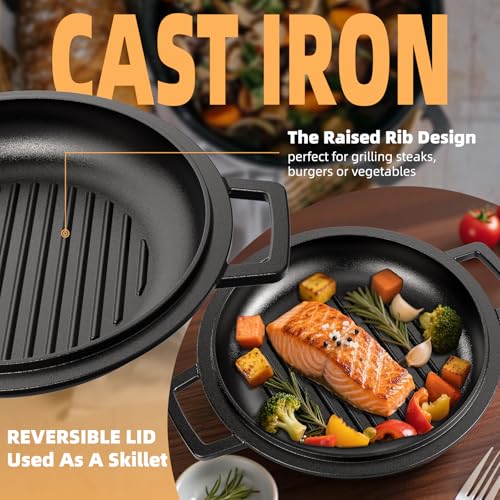 Cast Iron Dutch Oven Pot with Skillet Lid