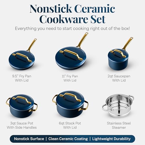 Modern 11 Pc Ceramic Cookware Set