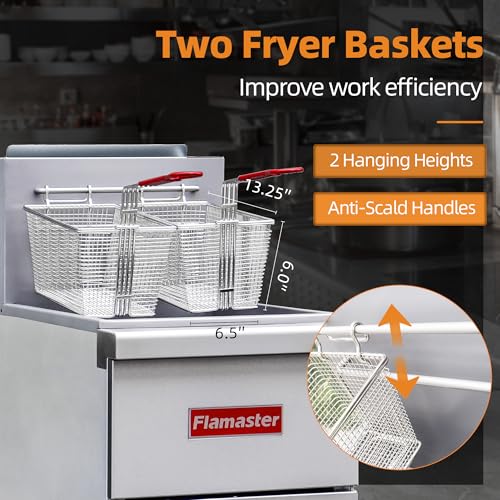 Commercial Gas Floor Fryer with 2 Baskets