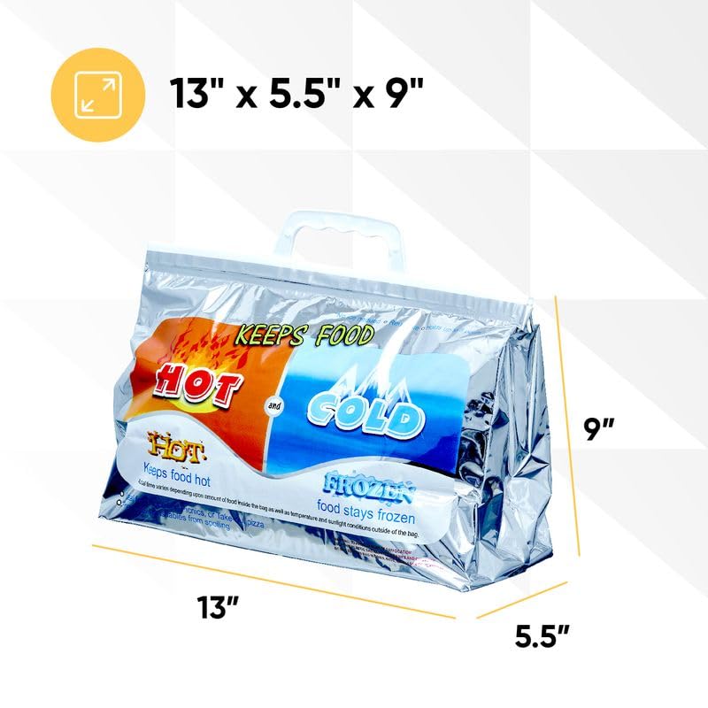 Hot and Cold Insulated Bags for Food Delivery (10 Count)