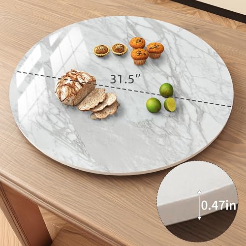 31.5" Lazy Susan for Table Top Tempered Glass Rotating Serving Tray for Dining Table