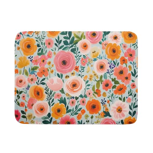 Watercolor Flower Dish Drying Mat