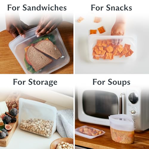 Premium Reusable Silicone Storage Bags (4 Count)