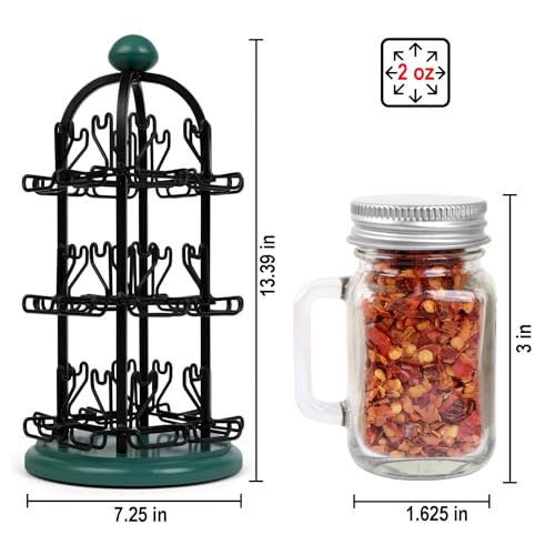 Adrinova 24 Jar Rotating Spice Rack with Spices Included & 5