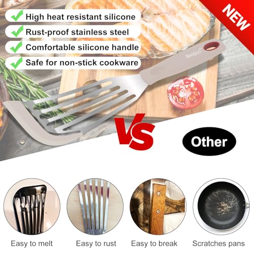 2 Piece Silicone Fish Spatula for Nonstick Cookware (2 Count)