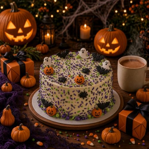 Green & Black & Purple Spiders Sprinkles Mix Size Halloween Themed Cake Decorations Cupcake Toppers Perfect for Wedding Valentine Supplies 4.58OZ