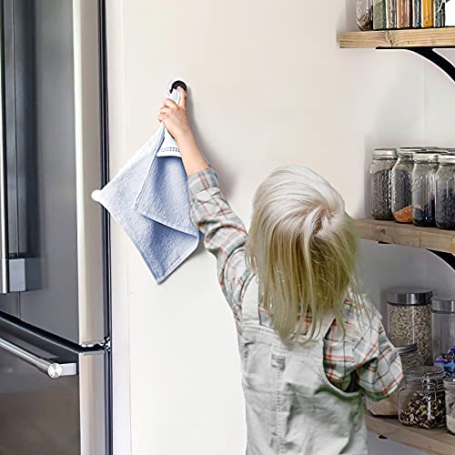 9 Pieces Kitchen Towel Hooks Round Adhesive Dish Towel Hook Premium Chrome Finish & Easy Installation Wall Mount Hand Towel Hook Ideal as Bathroom