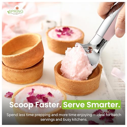 Heavy Duty Metal Ice Cream Scoop with Soft Grip Handle