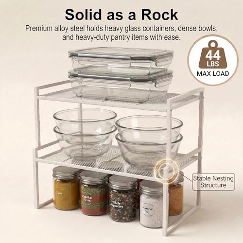 Stackable Kitchen Cabinet Organizer Shelves Pantry Rack Set of 2 (2 Count)