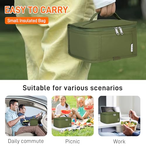 NOL Small Lunch Bag Mini Lunch Box Insulated Lunch Bag for Men