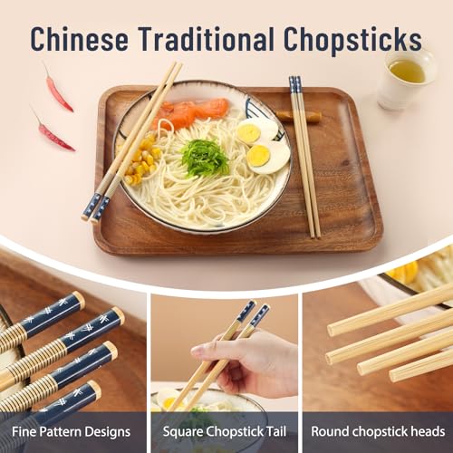 100 Pairs Bamboo Chopsticks Reusable (100 Count)