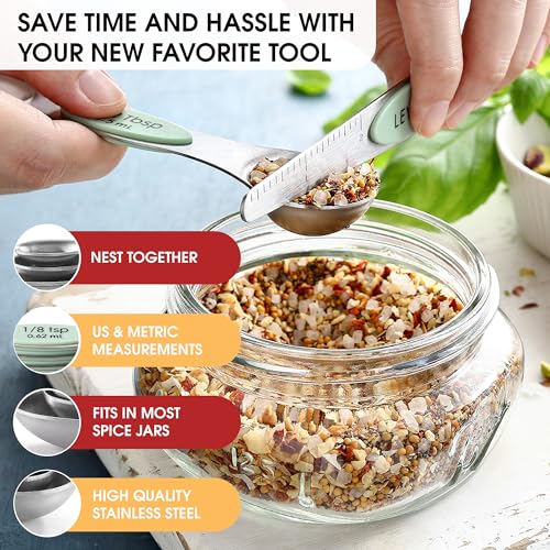 Stainless Steel Magnetic Measuring Spoons Set of 8 (8 Count)