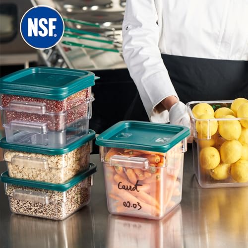 4 Pack Food Storage Containers with Green Lids (4 Count)