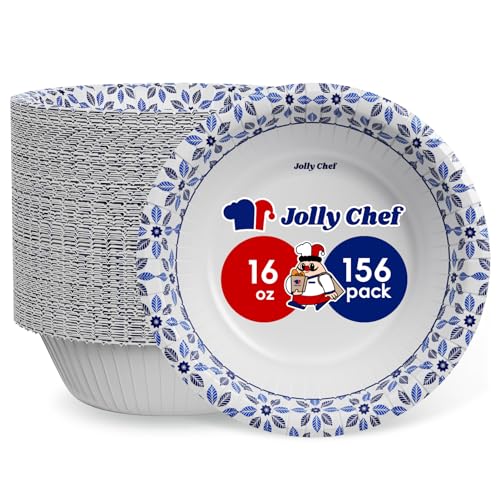 16 oz Paper Bowls 156 Count Soak Proof