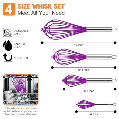 4 Pieces Silicone Whisks Set (4 Count)