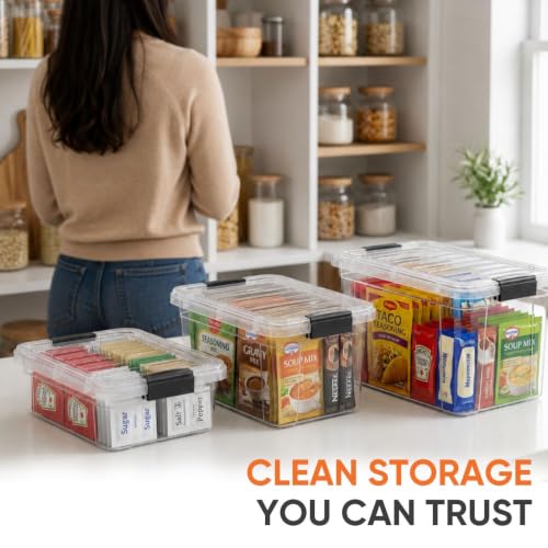 1.85 Quart Clear Plastic Storage Boxes with Lids (2 Count)