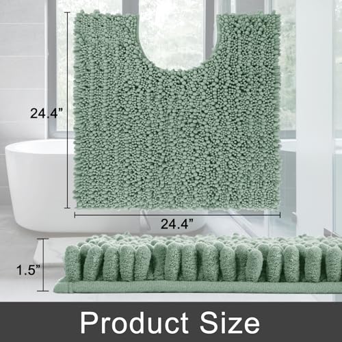 Toilet Rug U Shaped Washable 24x24 Inch