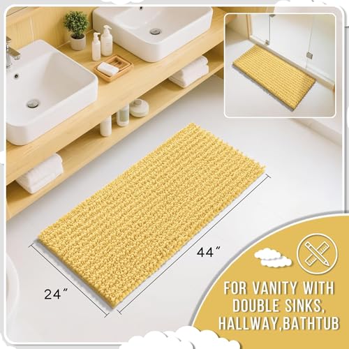Long Bathroom Rugs Non Slip Washable 44x24 Inch