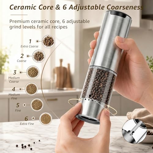 Electric Salt and Pepper Grinder Set Type (2 Count)